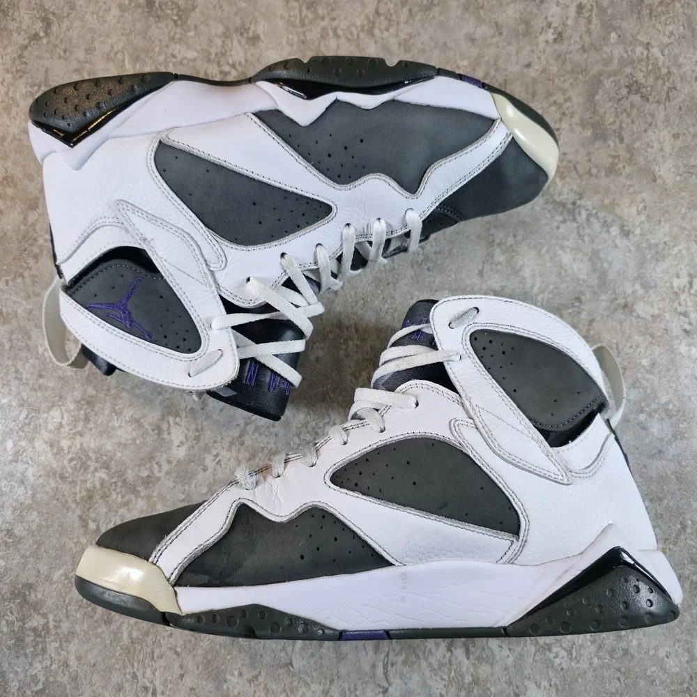 Jordan 7 Retro Flint (2021) Mens Size 8.5 Shoes CU9307-100 Sneakers White Purple